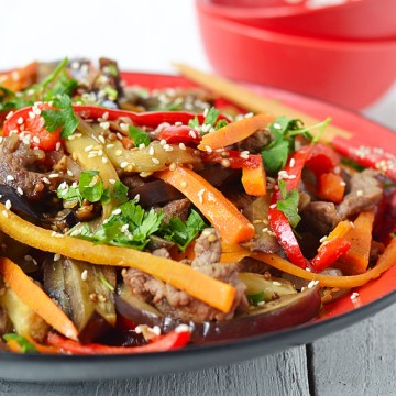 Salad Terong Daging Sapi